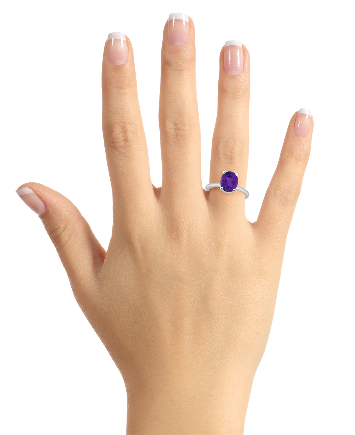 Macy's Women's(2-1/2 ct.t.w.) and Diamond Accent Ring in Sterling Silver - Amethyst