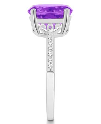 Women's Amethyst (2-1/2 ct.t.w.) and Diamond (1/10 ct.t.w.) Ring in Sterling Silver