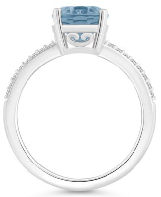 Women's Sky Blue Topaz (3-3/5 ct.t.w.) and Diamond (1/10 ct.t.w.) Ring in Sterling Silver