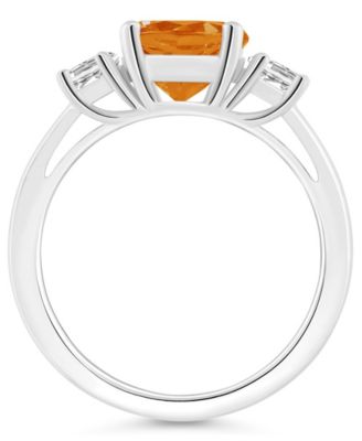 Women's Citrine (1-3/4 ct.t.w.) and White Topaz (2/3 ct.t.w.) 3-Stone Ring in Sterling Silver