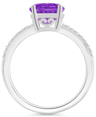 Women's Amethyst (1-3/4 ct.t.w.) and Diamond (1/10 ct.t.w.) Ring in Sterling Silver