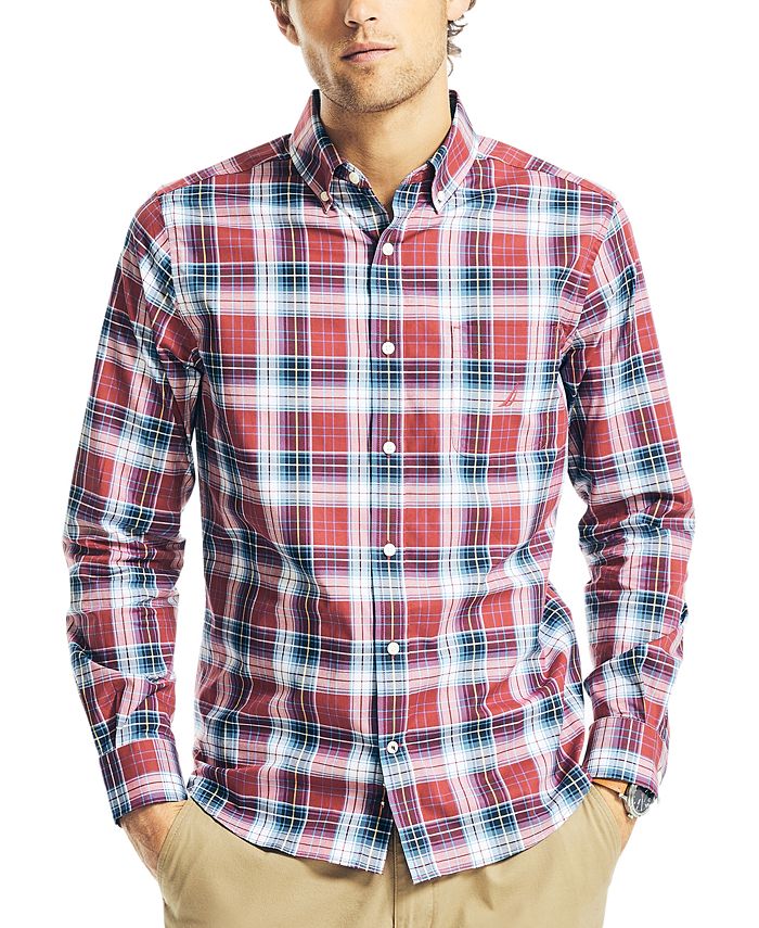 Nautica Men's ClassicFit LongSleeve Stretch Plaid Shirt Macy's