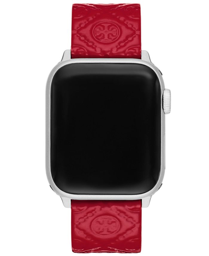 Tory Burch Women's T Monogram Red Leather Strap For Apple Watch® 38mm/40mm/ 41mm & Reviews - All Watches - Jewelry & Watches - Macy's