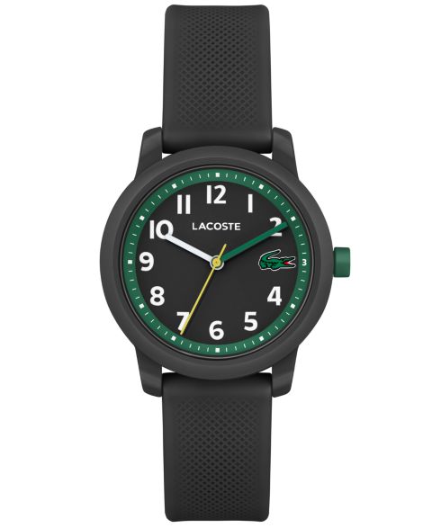 Детские часы Lacoste L.12.12 с чёрным силиконовым ремешком, 32 мм