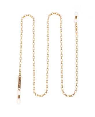Women's 18k Gold Plated Golden Rays Rectangle Glasses Chain Necklace