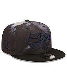 Men's Black Seattle Seahawks Ink Dye 2022 Sideline 9FIFTY Snapback Hat