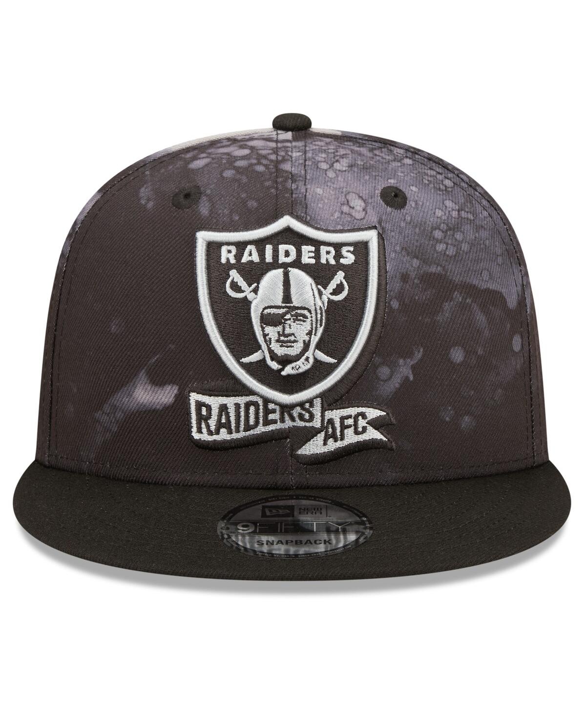 Shop New Era Men's  Black Las Vegas Raiders Ink Dye 2022 Sideline 9fifty Snapback Hat