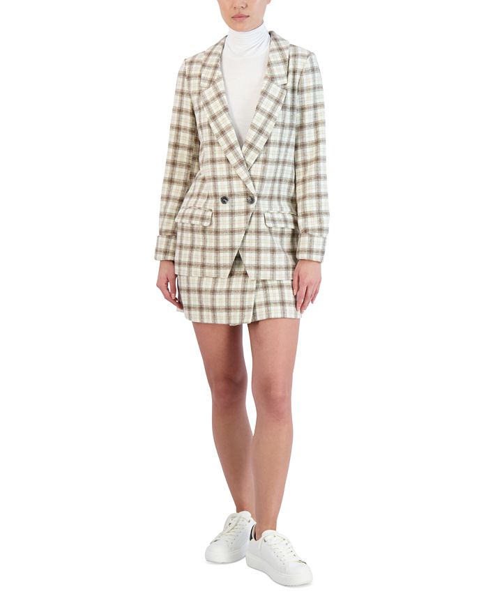 BCBGeneration Women's DoubleBreasted Plaid Blazer Macy's