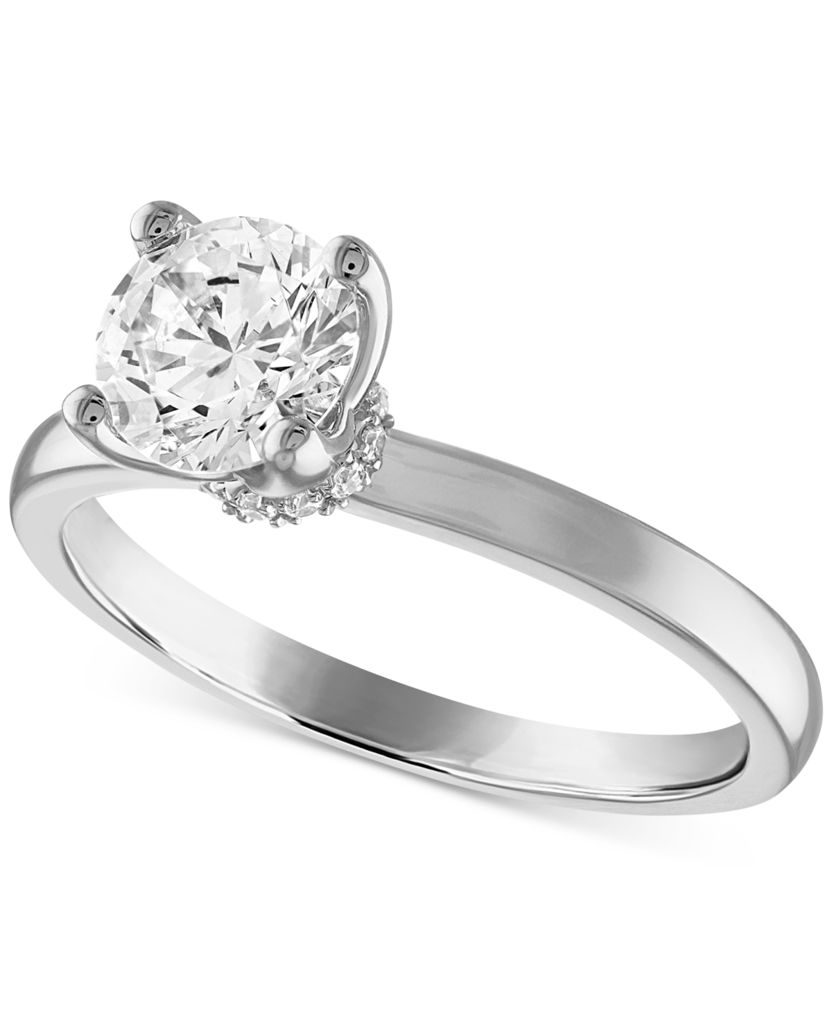 Certified Diamond Solitaire Engagement Ring (1 ct. t.w.) in 14k White Gold featuring diamonds with the De Beers Code of Origin, Created for Ma