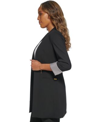 Women's Roll Sleeve Open Front Blazer