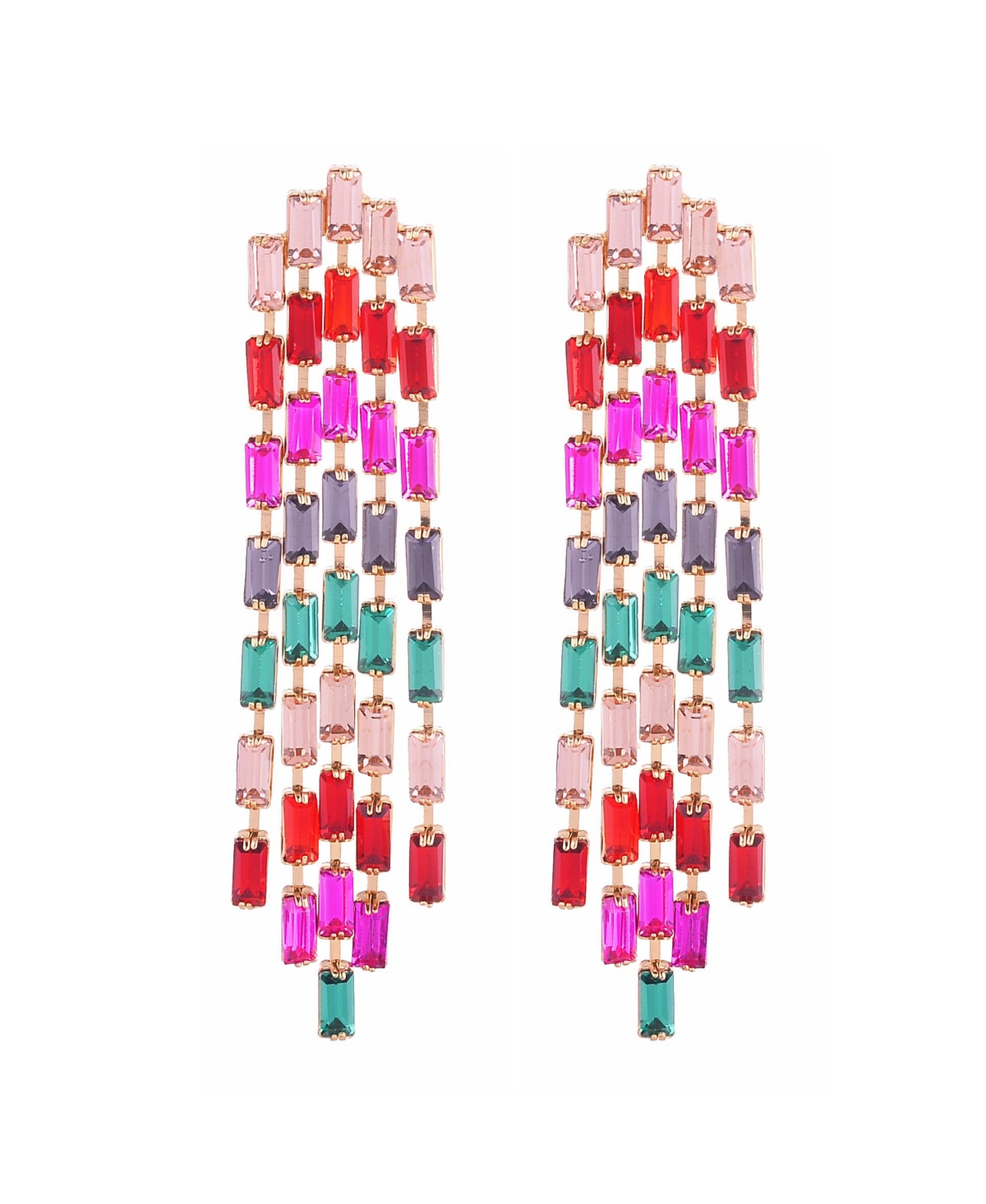Nicole Miller Baguette Stone With Rainbow Drop Earring