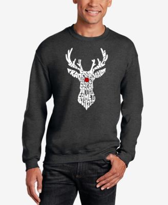 Men's Santa's Reindeer Word Art Crewneck Sweatshirt