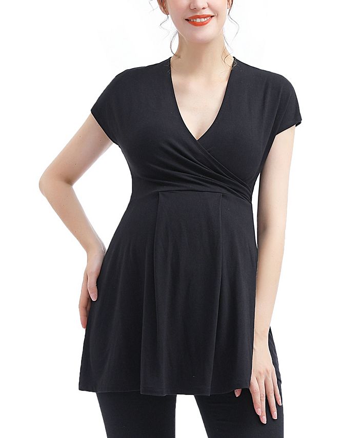 Macys Women Clothing Tops Wrap tops Womens Essential V-neck Wrap A-Line Nursing Top 