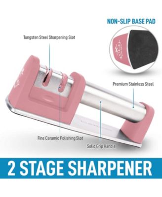 Premium Quality Knife Sharpener for Straight and Serrated Knives Stainless Steel Ceramic and Tungsten