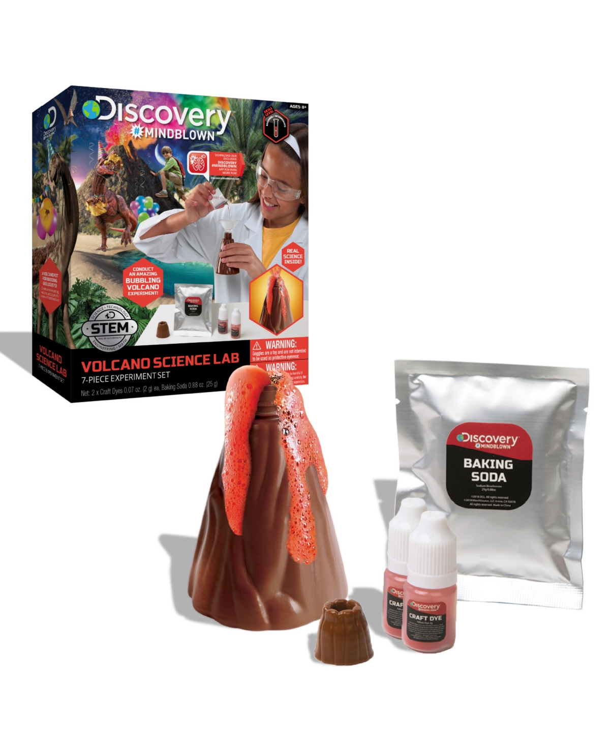 Discovery Mindblown Volcano Science Lab Hands On Kids Experiment Set, 7 Piece In Open Miscellaneous