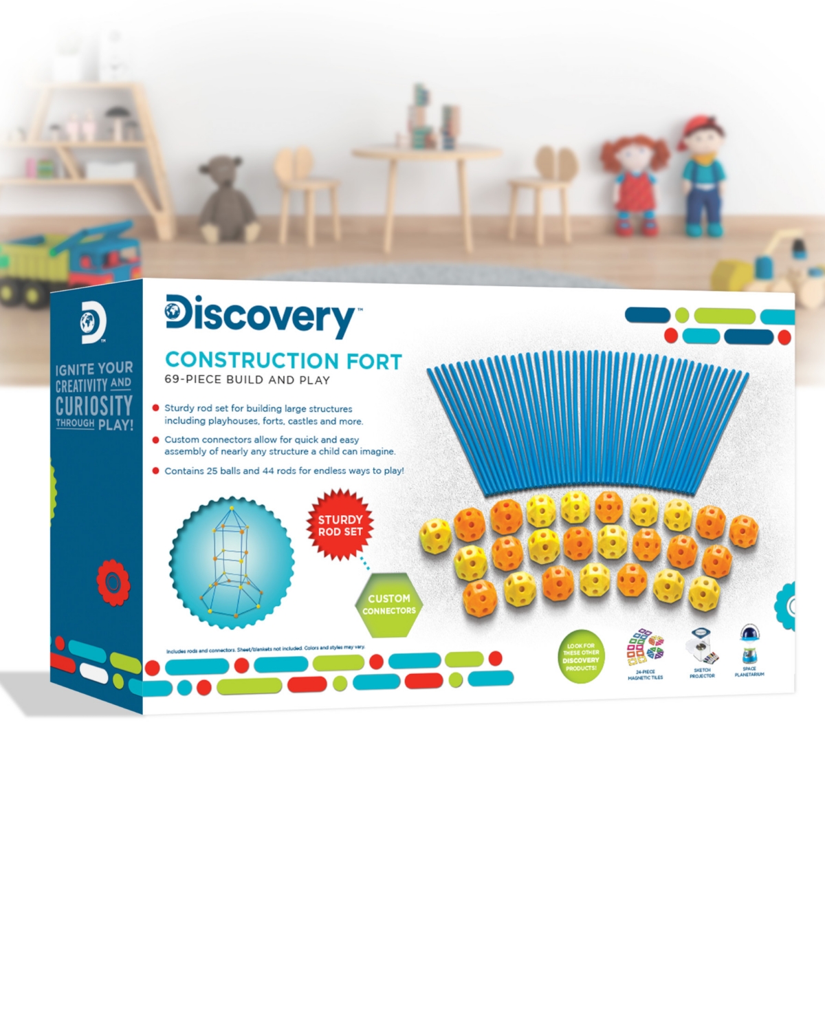Shop Discovery Flexible Construction Fort, Set Of 69 In Blue