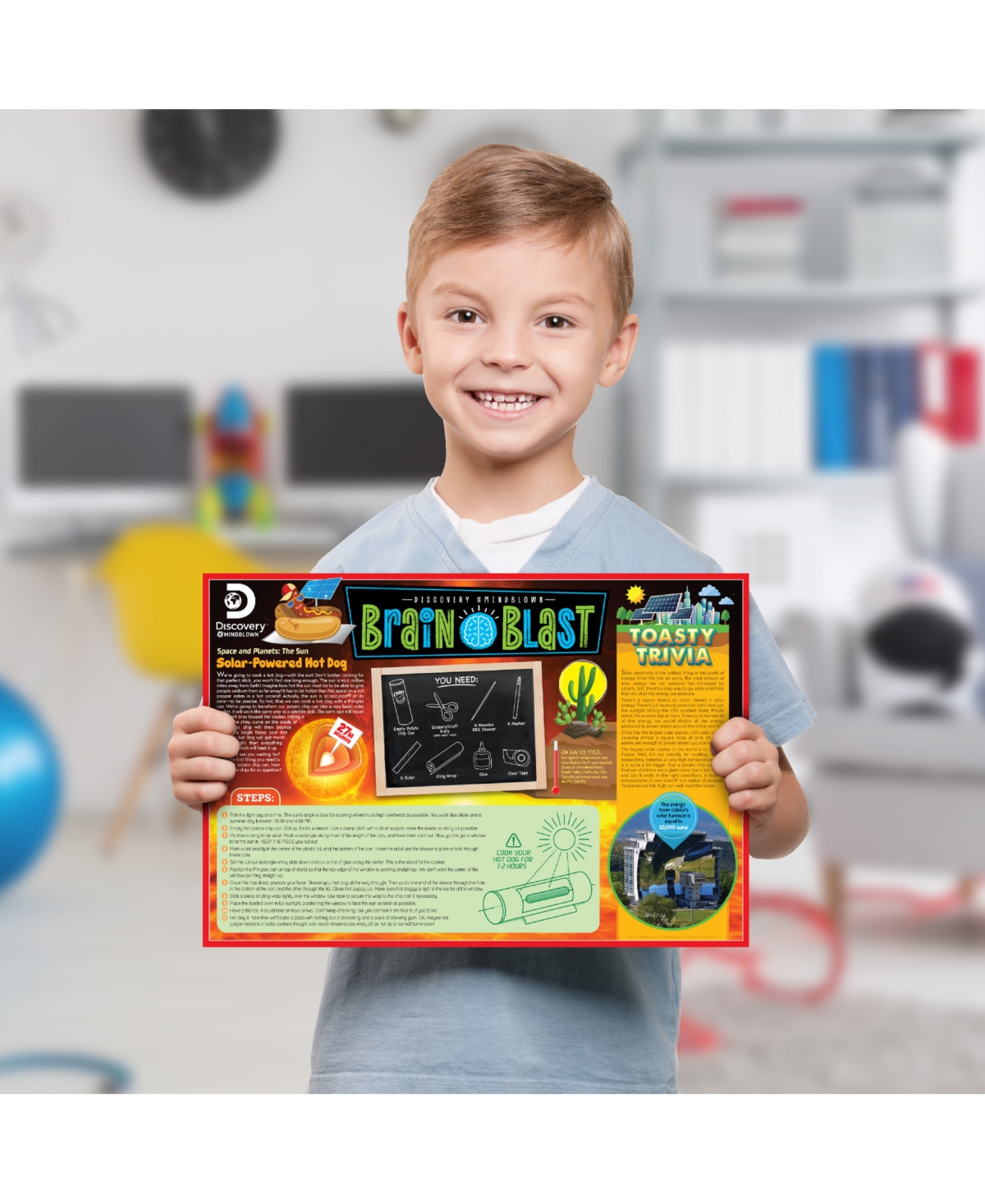 Discovery Mindblown Magnetic Tile Building Blocks Set, 50 Piece In Open Miscellaneous