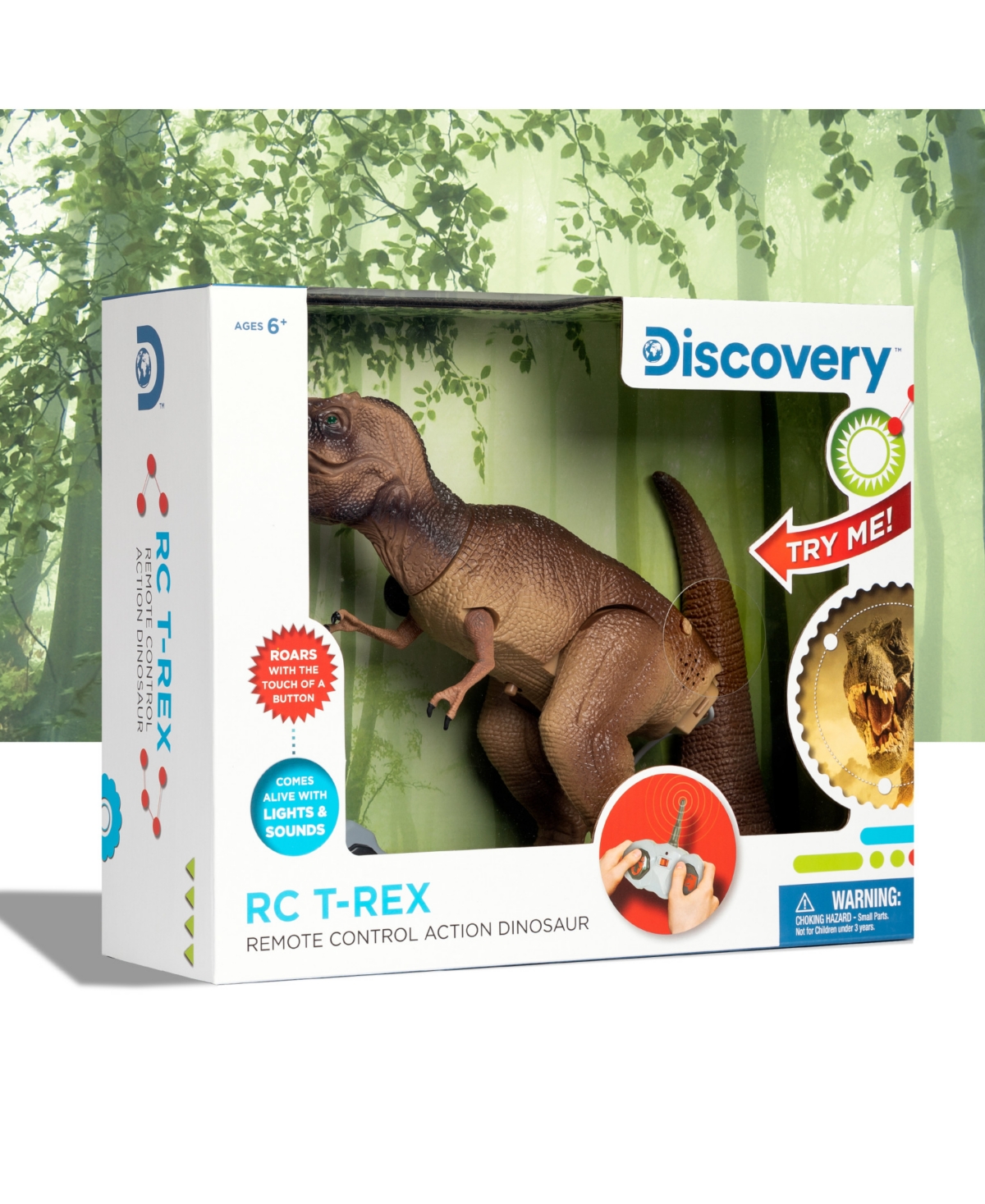Shop Discovery Rc T Rex Dinosaur Electronic Toy Action Figure In Brown