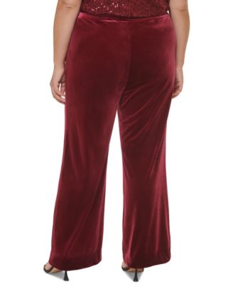 Calvin Klein Plus Size Velvet Wide-Leg Pants