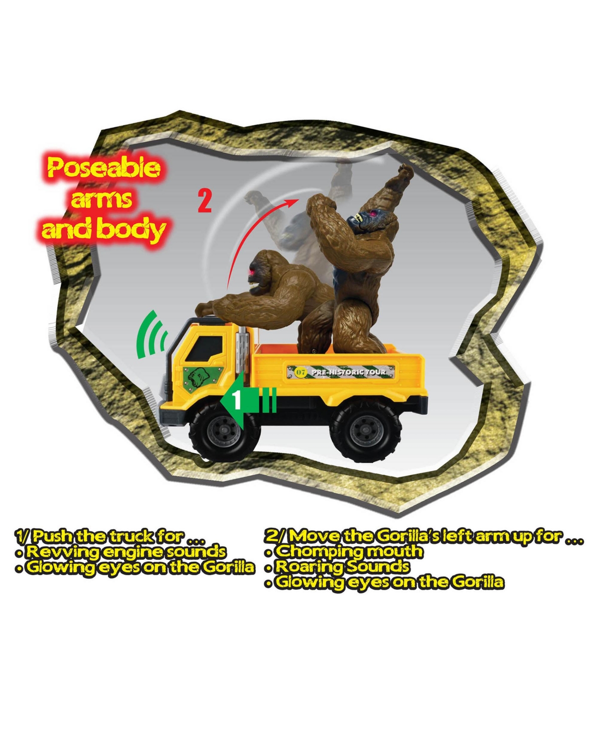 Redbox Light Sound Gorilla Transporter Children's Play Truck Gorilla Figurine In Multi