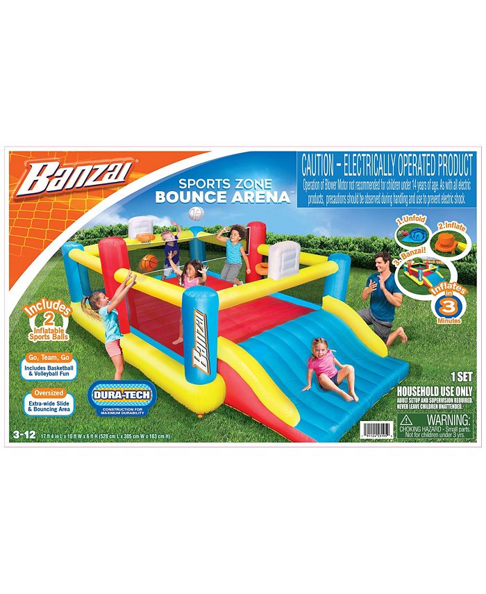 Banzai Sports Zone Bounce Arena Inflatable Bouncer Basketball and