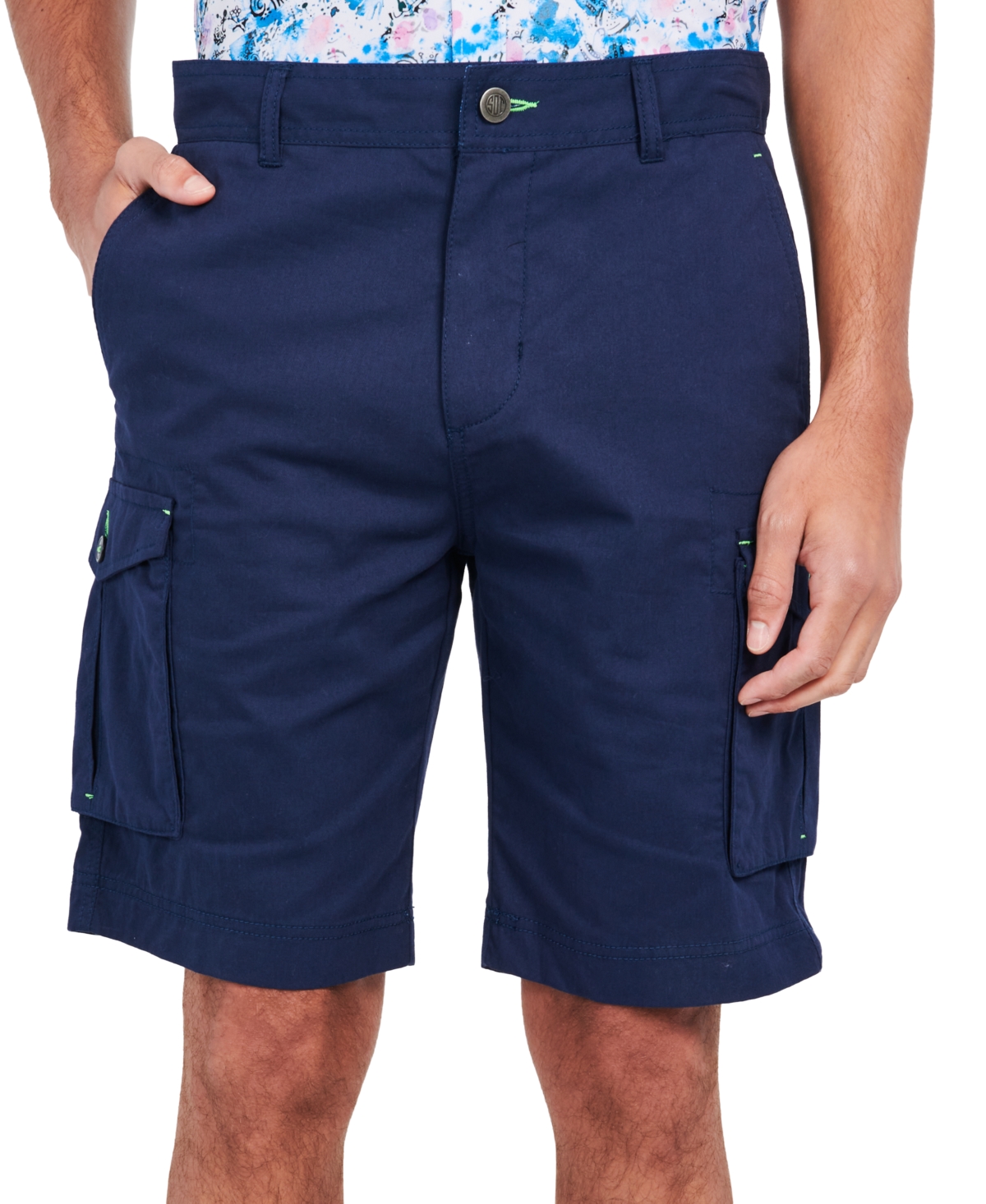 Men's Slim-Fit Stretch Cargo Shorts - Navy