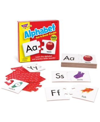Trend Enterprises Fun-To-Know 52 Piece Puzzles Alphabet Game Set, 3" x 6"