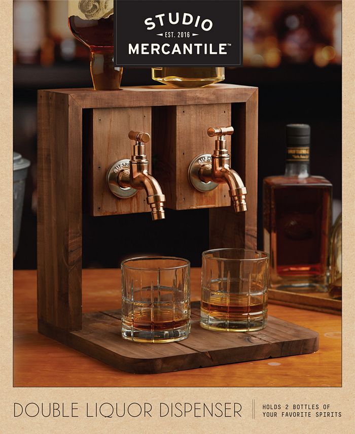 Studio Mercantile Double Wooden Liquor Dispenser - Macy's