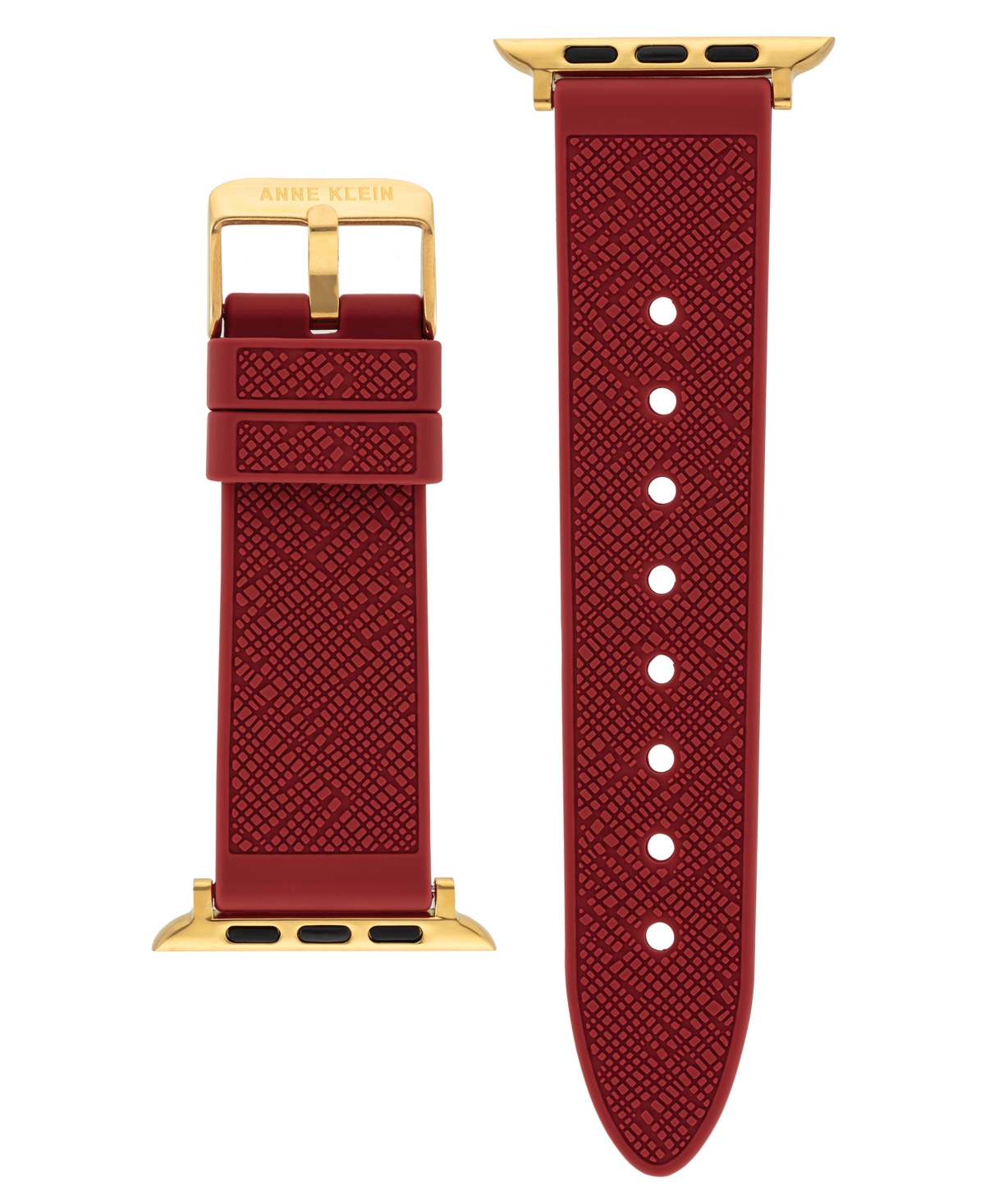 Women's Red Textured Silicone Band Compatible with 38/40/41mm Apple Watch - Red, Gold-Tone
