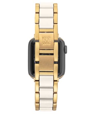 Women's Gold-Tone and White Tide Plastic Bracelet designed for Apple Watch&reg; 42mm (Series 10) & 38/40/41mm