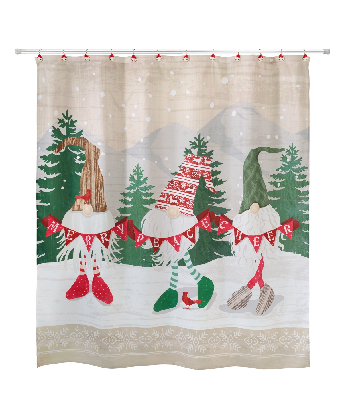 Avanti Merry Gnome Shower Curtain Bedding