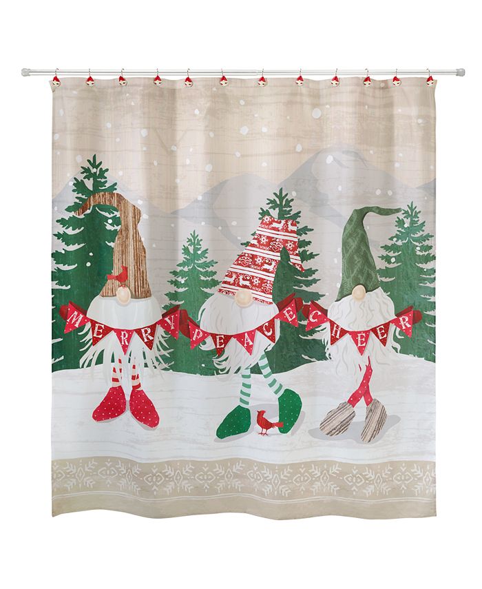 Avanti Merry Gnome Holiday Shower Curtain, 72" x 72" Macy's