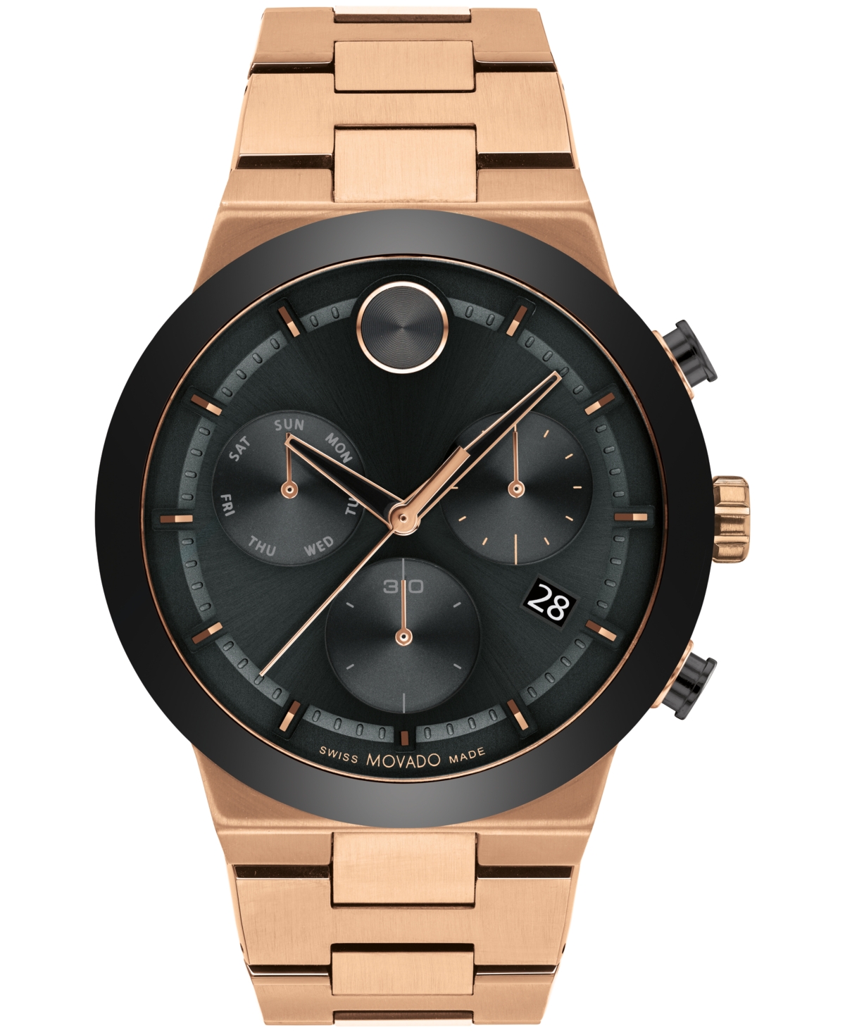 Shop Movado Men's Bold Fusion Swiss Quartz Chronograph Bronze Pvd Bracelet Watch 44mm