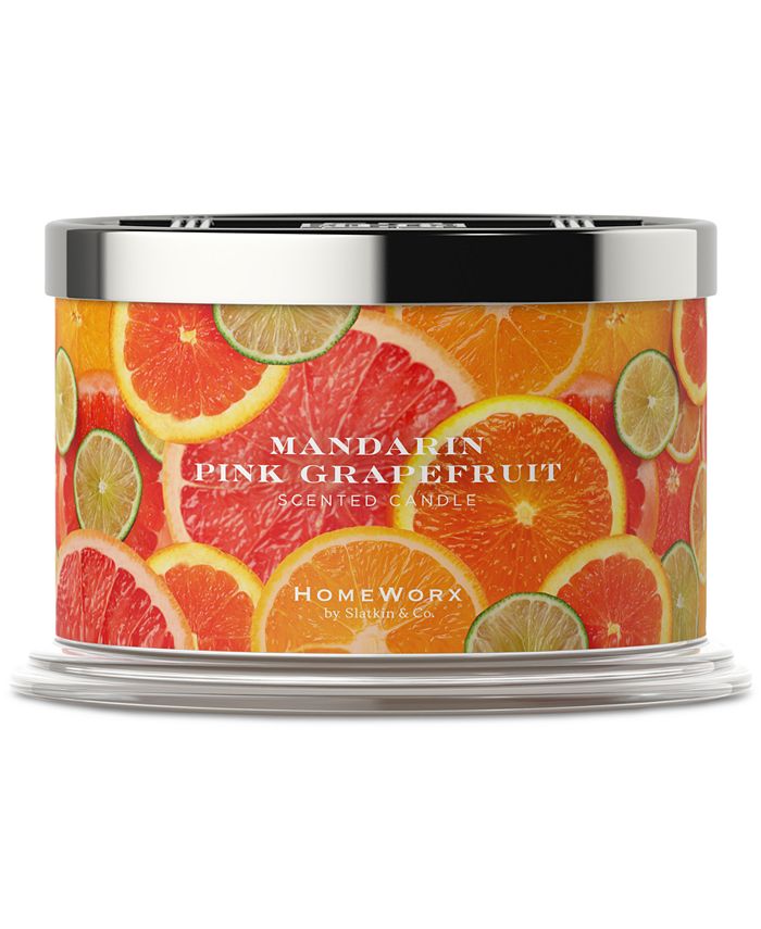 HomeWorx By Slatkin & Co. Mandarin Pink Grapefruit Scented Candle, 18