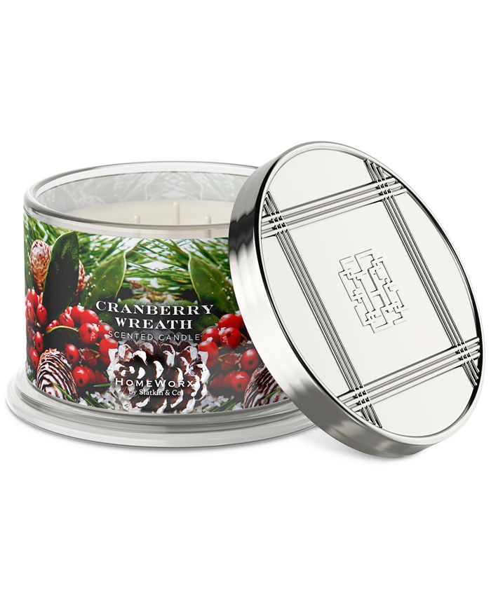 HomeWorx By Slatkin & Co. Cranberry Wreath Scented Candle, 18 oz. Macy's