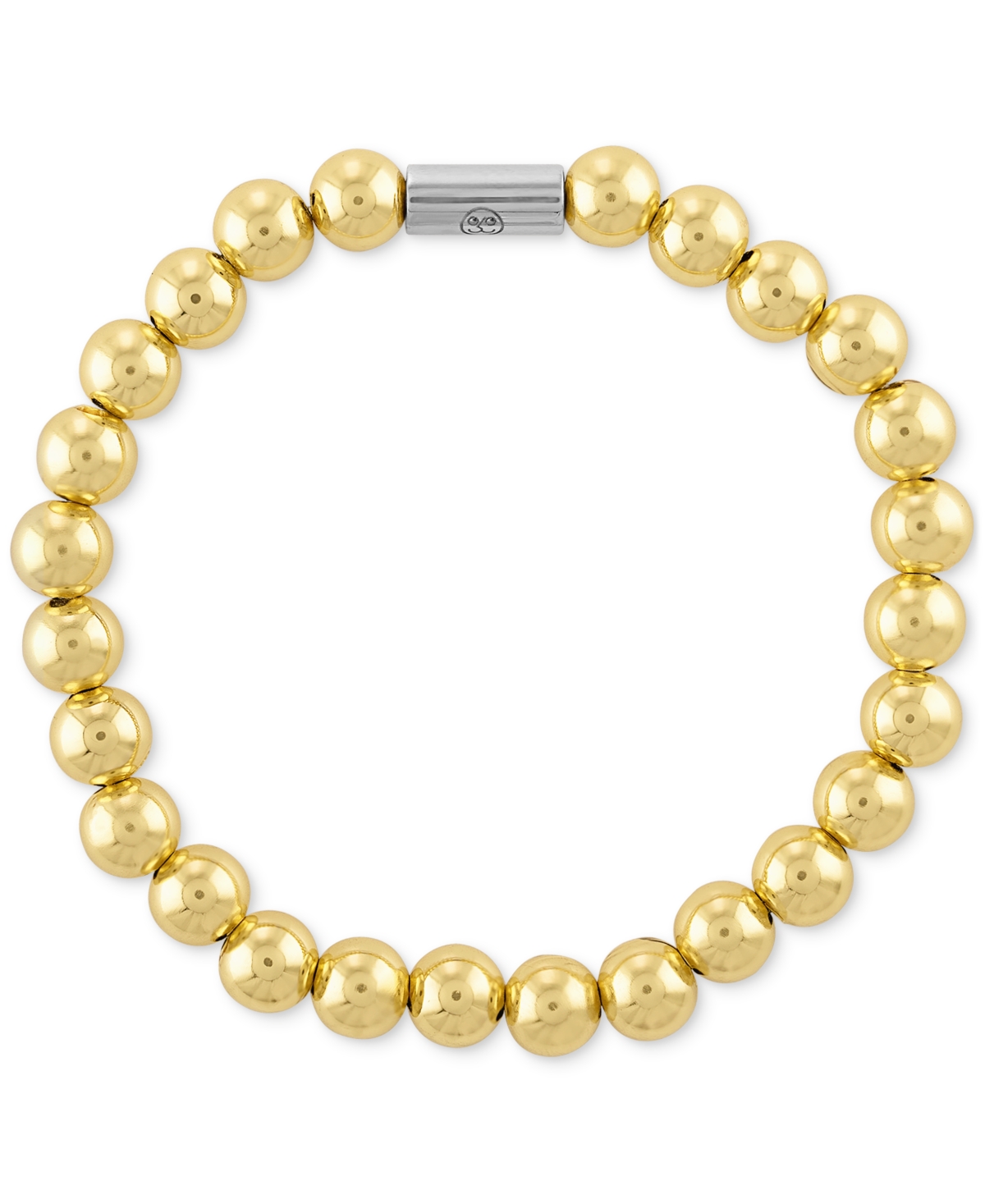 Polished Bead Stretch Bracelet in Sterling Silver & 14k Gold-Plate, Created for Macy's - Gold
