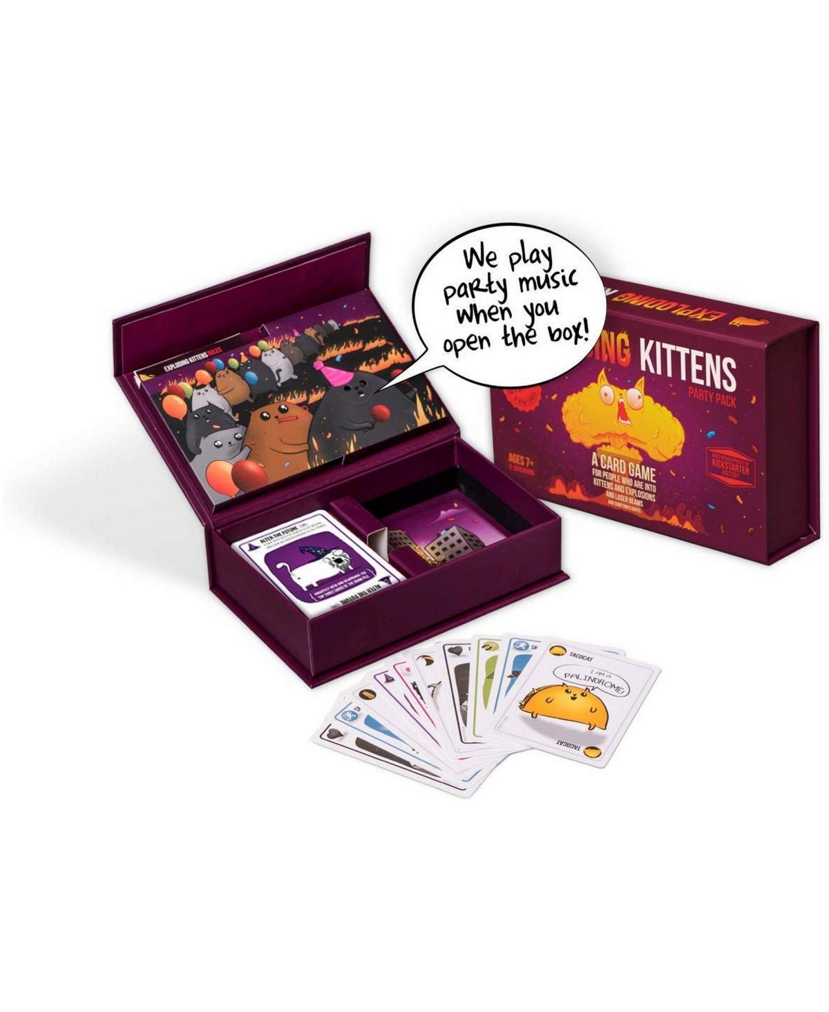 Exploding Kittens Card Game Party Set, 58 Piece In Multi