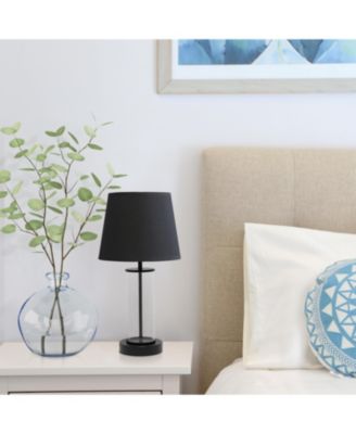 Encased Metal and Clear Glass Table Lamp