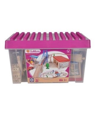 Eichhorn Large Wooden Train Play Set, 58 Piece