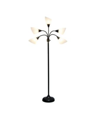 Simple Designs 5 Light Adjustable Gooseneck Floor Lamp with Shades