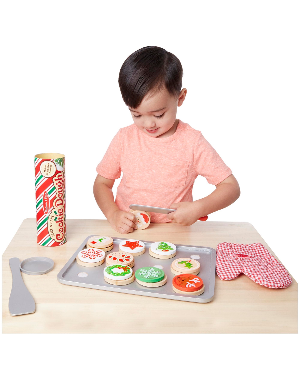 Shop Melissa & Doug Slice And Bake Wooden Christmas Cookie Play Food Set In Multi