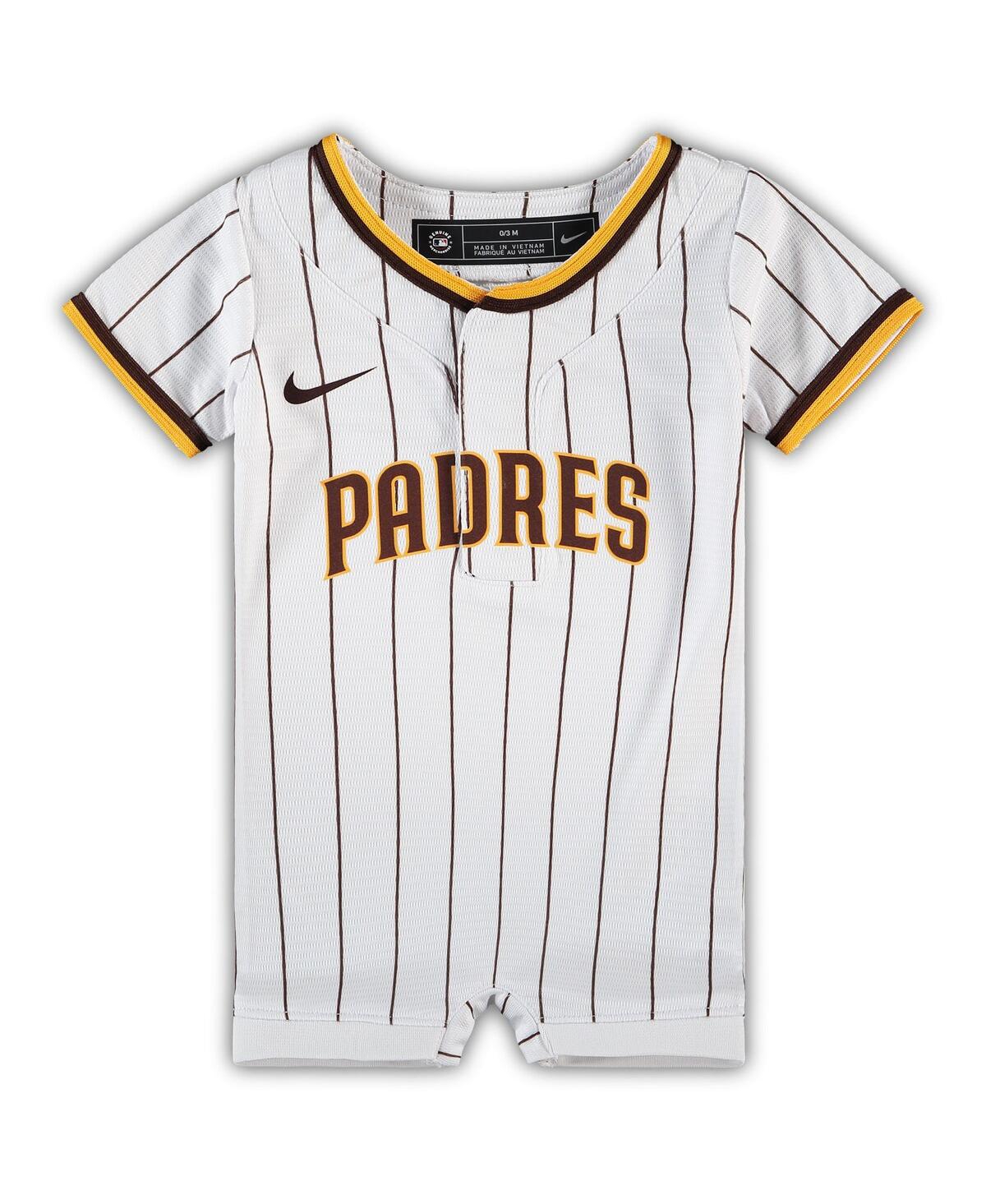 NIKE NEWBORN AND INFANT BOYS AND GIRLS NIKE WHITE SAN DIEGO PADRES OFFICIAL JERSEY ROMPER