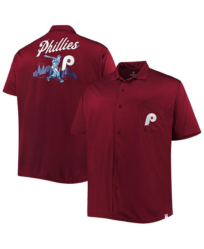 Profile Men's Maroon Philadelphia Phillies Big and Tall Button-Up Shirt -  Macy's