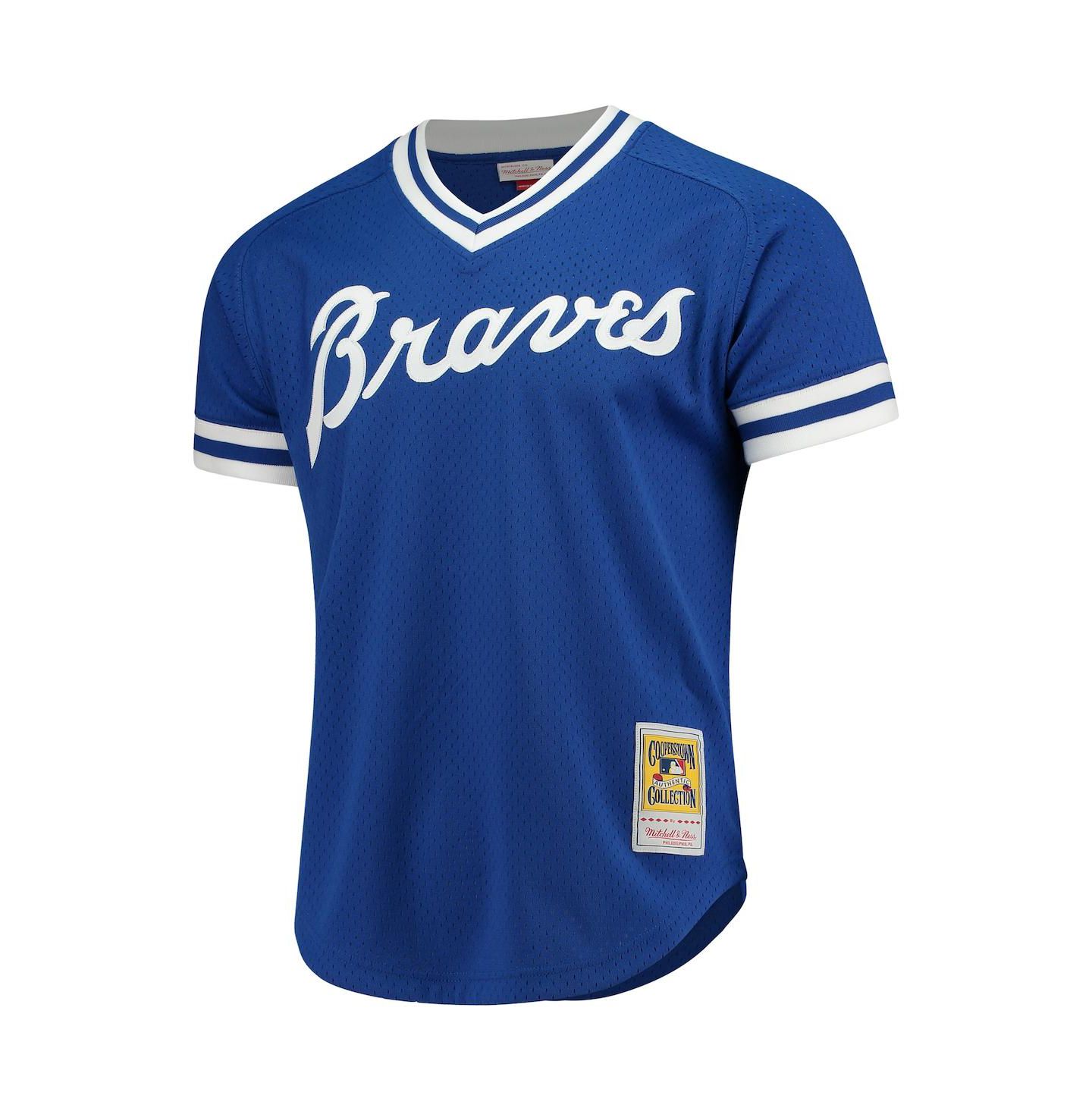 Мужской топ Mitchell & Ness Dale Murphy Royal Atlanta Braves Cooperstown Mesh Batting Practice Jersey — фото 3