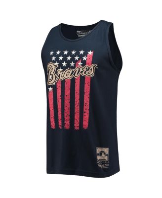 Men's Navy Atlanta Braves Cooperstown Collection Stars and Stripes Tank Top
