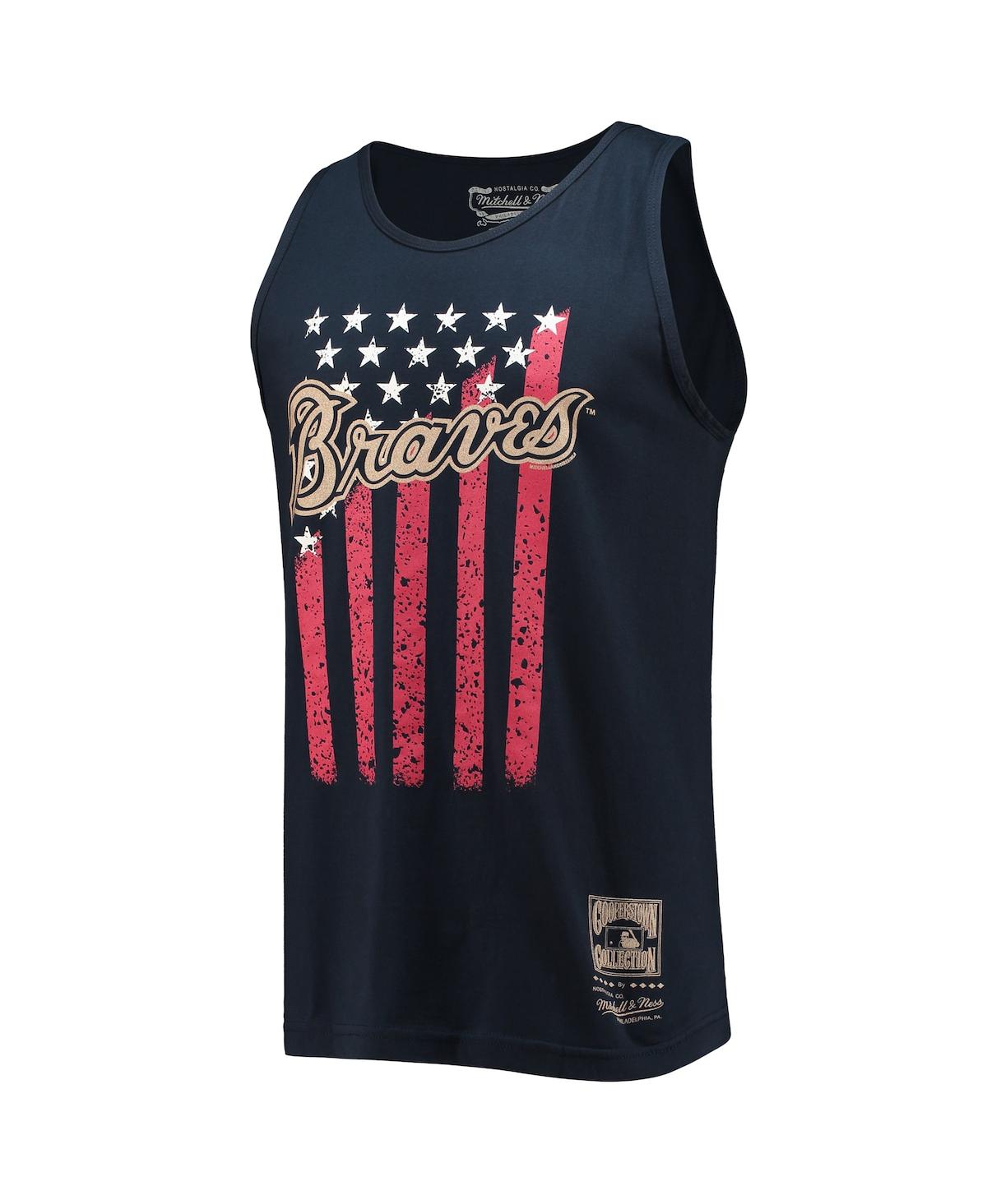 Mitchell & Ness Cooperstown Collection Stars and Stripes Tank Top - Navy - Atlanta Braves M