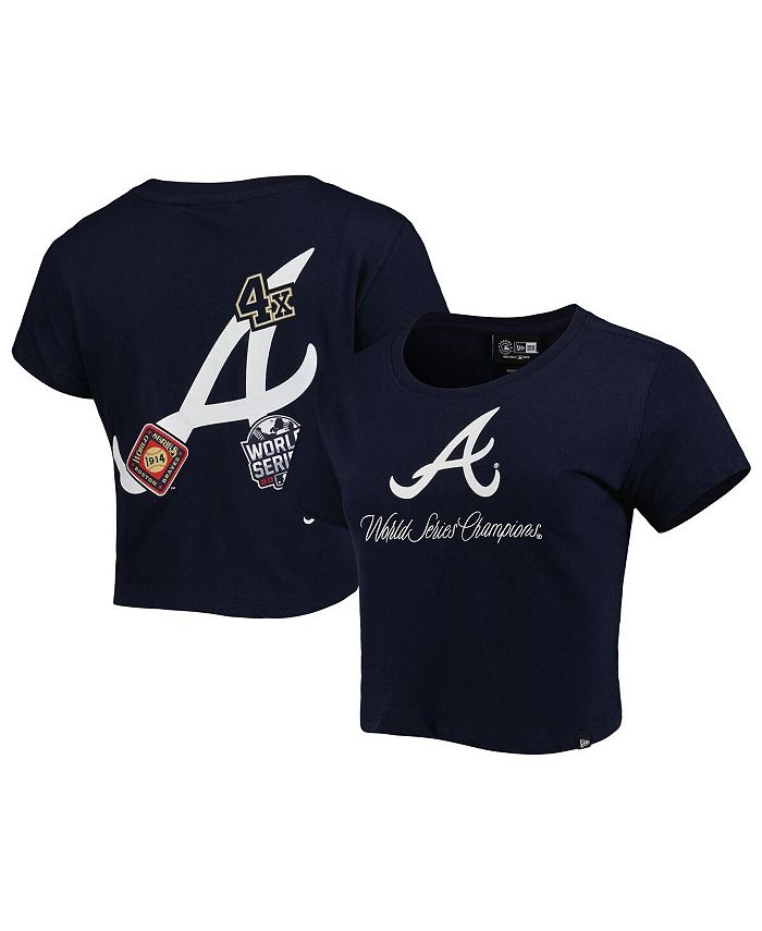 Women's New Era Navy Atlanta Braves Historic Champs T-Shirt