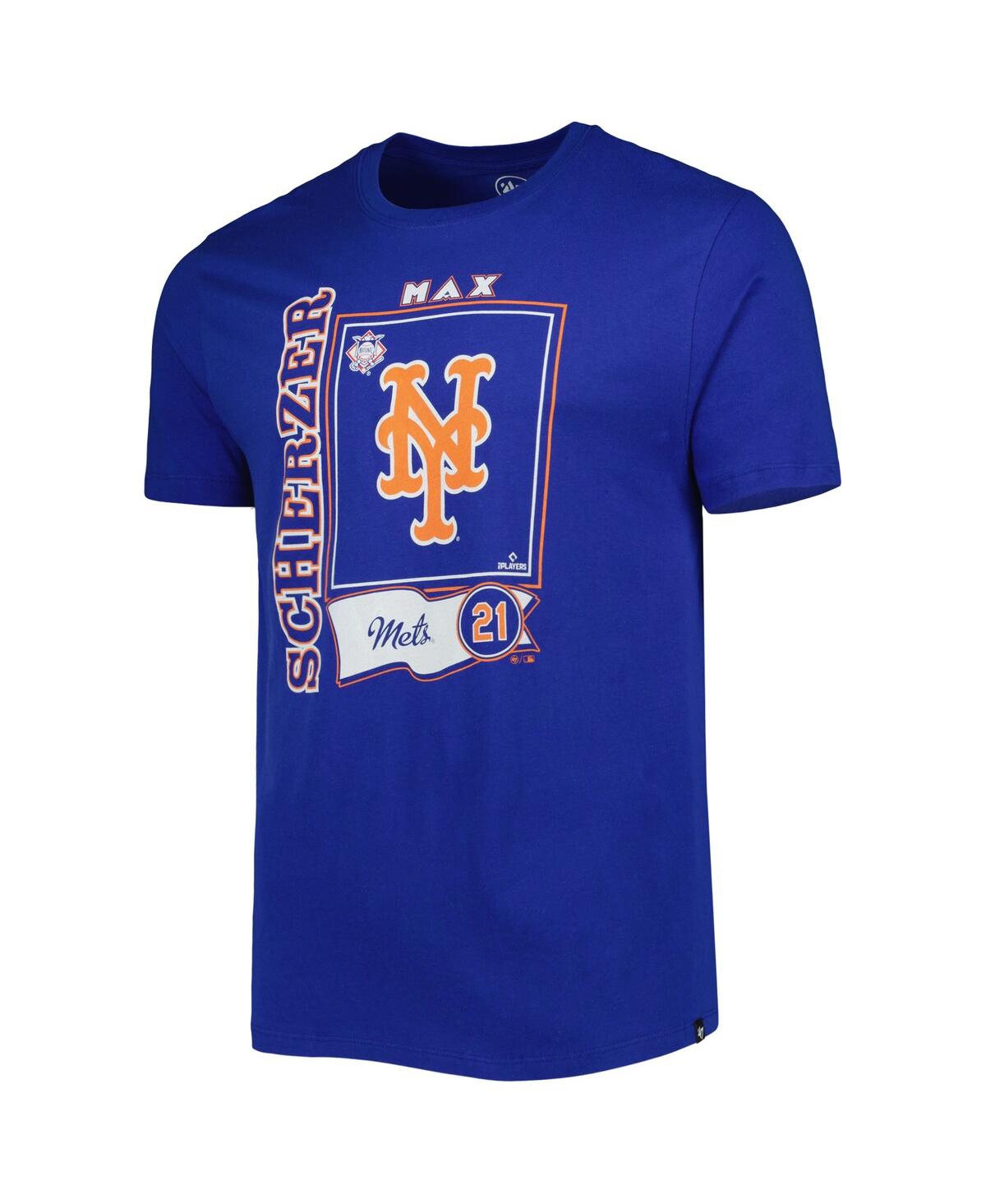 Shop 47 Brand Men's '47 Max Scherzer Royal New York Mets Super Rival Player T-shirt