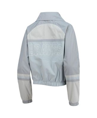 Women's Light Blue Atlanta Braves Colorblock Track Raglan Full-Zip Jacket