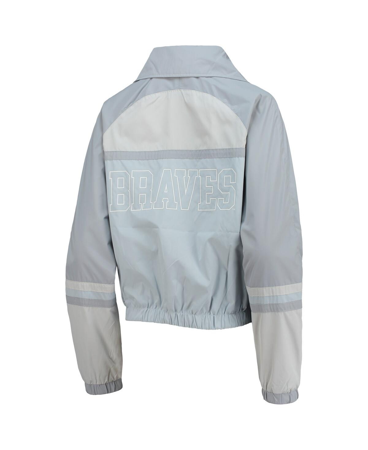 Shop The Wild Collective Women's  Light Blue Atlanta Braves Colorblock Track Raglan Full-zip Jacket